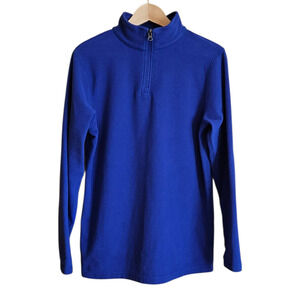 Lands End Fleece Top 1/4 Zip Royal Blue Boy's Size XLarge (18-20)